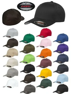 FLEXFIT Original Twill Fitted CLASSIC Hat Plain Blank 6-Panel Cap S/M L/XL • $17.98