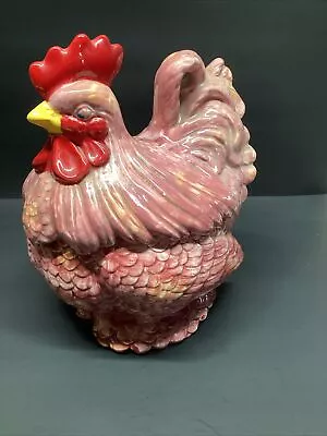 Rooster Cookie Jar Vintage Atlantic Mold Hand Painted Ceramic  • $22.99