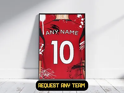 Personalised Man Utd - Football Poster - A5/A4/A3/A2/A1/A0 • £34.95