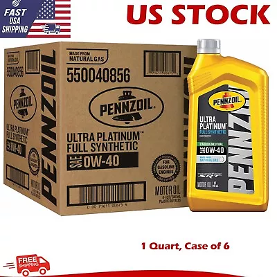 Pennzoil Ultra Platinum Full Synthetic 0W-40 Motor Oil (1 Quart Case Of 6) • $51.99