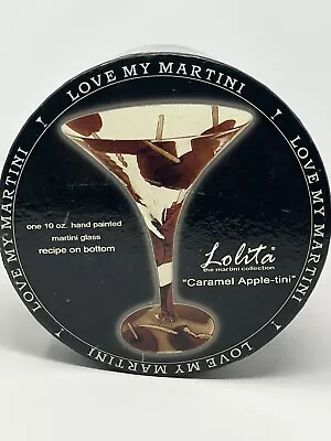 Lolita “Caramel Apple-Tini” Hand-Painted Martini Glass W/ Recipe EUC Gift Bar • £19.24