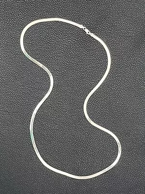 Vintage 24” Milor Herringbone Flat 4mm Necklace Chain 925 Sterling Silver • $45