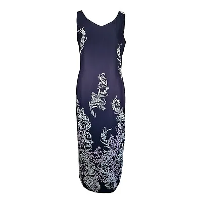 J. Taylor Womens Vintage Elegant Navy Special Occasion Floral Maxi Dress Size 12 • £19.99