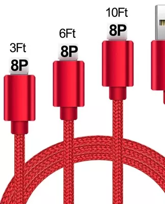 For IPhone Fast Charger Charging Cable Heavy Duty Braided USB Data Sync 1M 2M 3M • £3.25