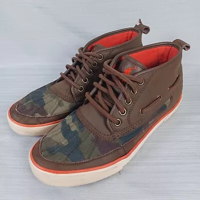 Polo Ralph Lauren Parkstone Camo Canvas & Leather Mid Shoes Sneakers Mens 8 • $25