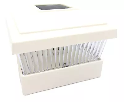 1 Pack LED White Vinyl 5 X5  Solar Powered Post Deck Cap Square Fence Light Sun • $11.99