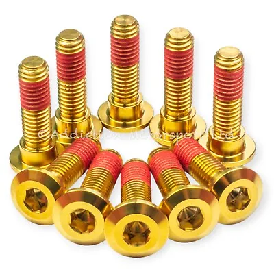 14x Kawasaki ZZR1400 2006-2011 Gold Titanium Front And Rear Disc Rotor Bolts • £66.98