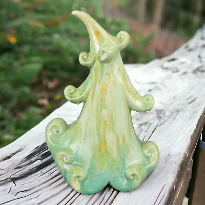 Vtg Mid Century Ceramic Jolly Green Glaze Christmas Tree MAYCO 12  • $31.99