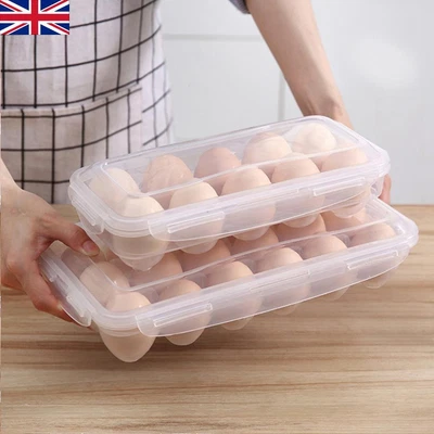 £7.59 • Buy Egg Holder Boxes Tray Storage Box Eggs Refrigerator Container Plastic Case
