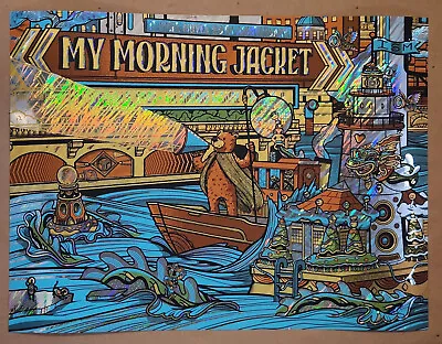 My Morning Jacket Poster Rainbow Foil Chicago Guy Burwell Clinton Reno N1 • $299