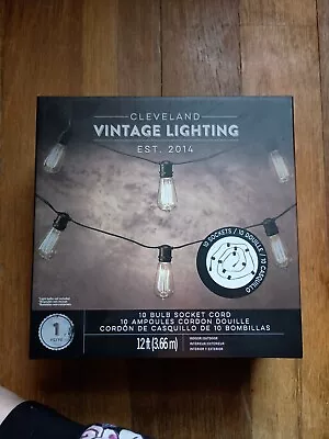 10 Bulb Socket Cord Cleveland Vintage Lighting 12 Ft Indoor Outdoor String Light • $10