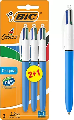 4 Colours Original Pens Multi Coloured Pens All In One Biro Pens Medium 1.0M • £6.17