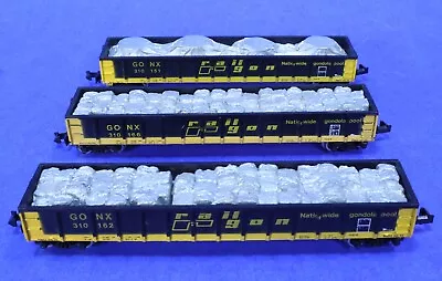 Lot Of 3 N Scale Railgon Gondola Cars With Loads 310XXX • $44.99