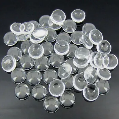 Job Lot 35 Crystal Clear Round Blank 30 Mm Cabochon Flat Back Glass Seal Dome • £10