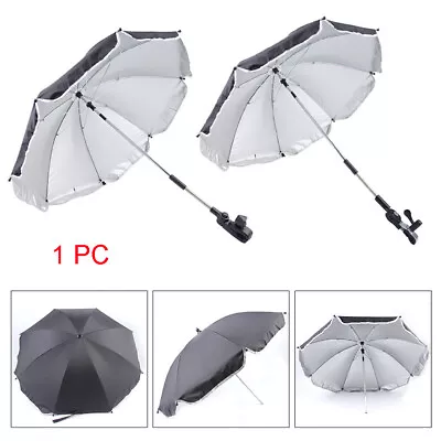 $22.57 • Buy Baby Pram Umbrella Parasol Sunshade For Stroller And Pushchair With Fixing Clamp