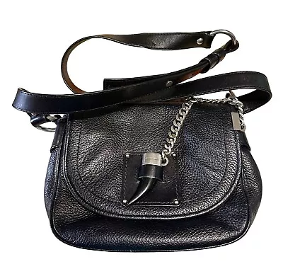 Michael Kors James Leather Adjustable Crossbody Saddle Shoulder Bag Black • $31