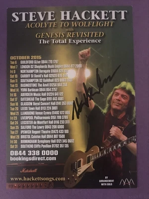 £19.75 • Buy Steve Hackett  Genesis  Personally Signed 2015 UK Tour Flyer