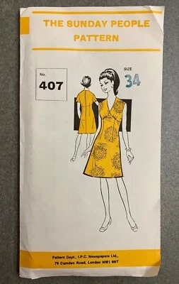 £2.75 • Buy Original Vintage Sewing Pattern Ladies Dress Bust Size 34in Unused 