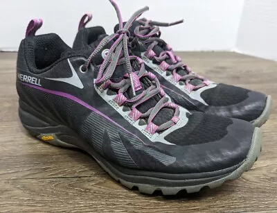 Merrell Siren Edge 3 Hiking Shoes Womens Size 8 Black J35750 Lace Up Low Top • $27.99