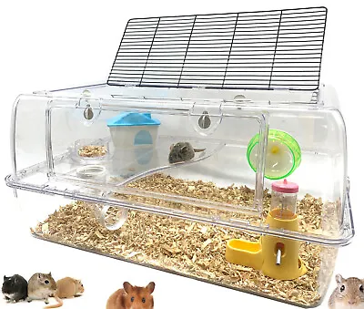 LARGE Deluxe 2-Floor Acrylic Hamster Palace Mouse Habitat Rat Home Gerbie Cage • $64.79