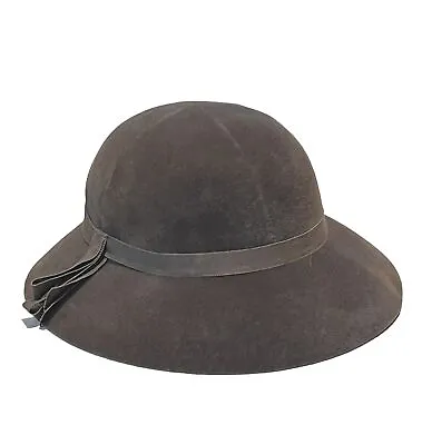 The Bon Marche (Macy’s) Vintage Gray Bucket Hat Made In Italy Wool Felt Size 22 • $10.94