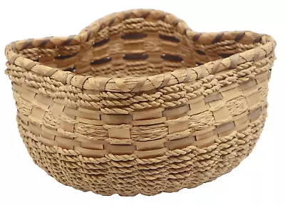 Native American Basket Passamaquoddy Sweetgrass Antique Maine Estate B39 • $153.99