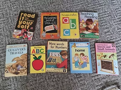 £16.99 • Buy Vintage Book Bundle Job Lot X 9 Ladybird Reading Numbers ABC Fairytale Tables
