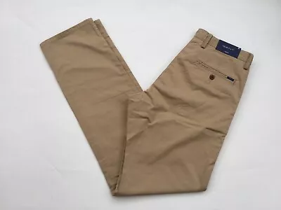 BNWT 100% Auth GANT Mens Tan Brown Chinos Trousers. 32/34 • £45