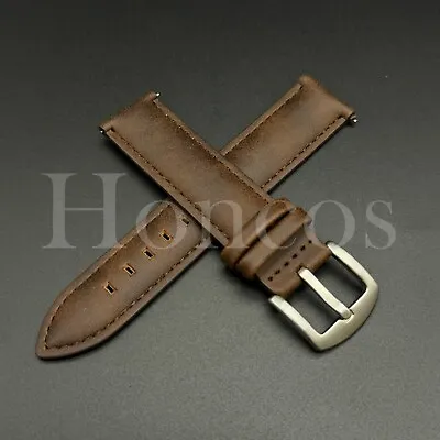 18 20 22 MM Satin Genuine Leather Watch Band Strap Fits For Timex D/Brown Quick • $12.99