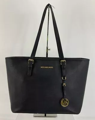MICHAEL Michael Kors Black Saffiano Leather Top Zip Tote Handbag • $14.99