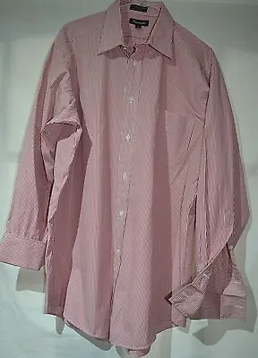 Faconnable ~france Smart Classic Red Striped Work Shirt Uk 16.5 Eu 42 • £13.99