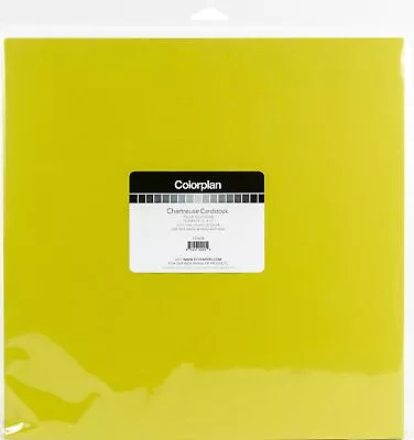 ColorPlan 100lb Cover Solid Cardstock 12 X12  10/Pkg-Chartreuse • £22.09