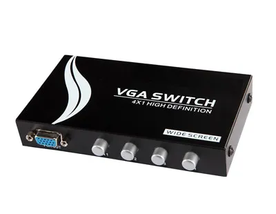 4x1 Or 1x4 Bi-Directional 4 Port VGA SVGA HD15 Video Switch Switcher Selector • $10.59