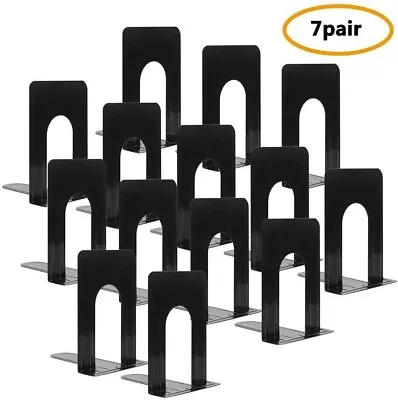 Metal Library Bookends Book Support Hold Office Organizer Bookends Shelves 14 Pc • $25.49