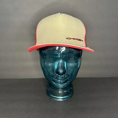 Oakley Hat Cap Classic Mid Snapback Adjustable Trucker Mesh Khaki Red ￼ • $18.99