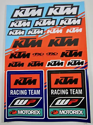 Factory Effex KTM Racing OEM Sticker Decal Sheet Graphics Motorex WP NEW • $22.95