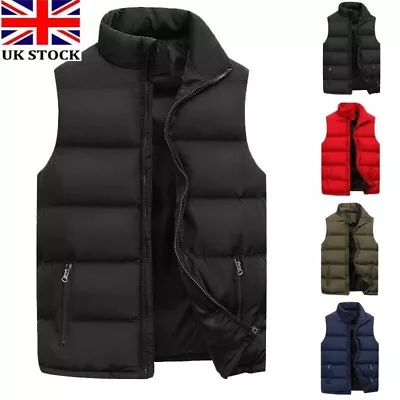 Mens Winter Warm Body Warmer Gillet Waistcoat Padded Quilted Sleeveless Coat HOT • £11