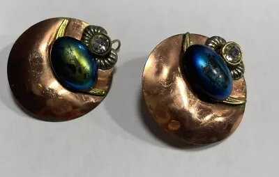 Vintage Copper Earrings Pierced Made In Italy • $4.12