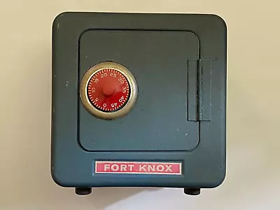 TOY Fort Knox Combination Safe 1960's Vintage Metal Bank 6  USA Made Unlocked • $20