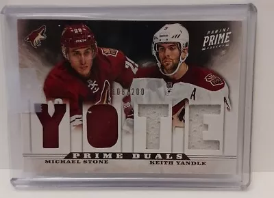 2012-13 Prime Dual Jerseys Michael Stone Keith Yandle Jersey 2 Colors 108/200 • $1.46