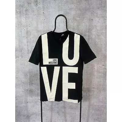 Men's Love Moschino Black Full Print T-shirt Short Sleeve Premium Tee Designer C • $35