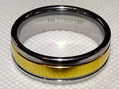 New Never Tungsten Carbide Two Tone 9mm Band Ring Size 13 • $21