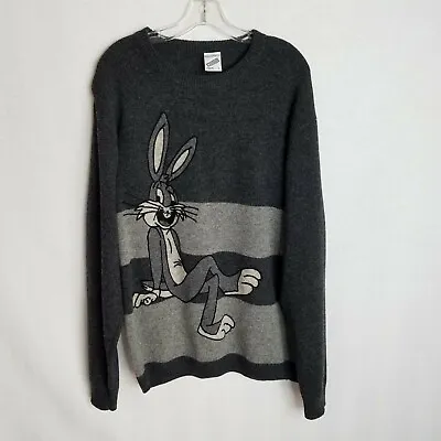 Vintage 1998 Warner Bros Bugs Bunny 100% Lambswool Pullover Sweater Large WT119 • $49.99