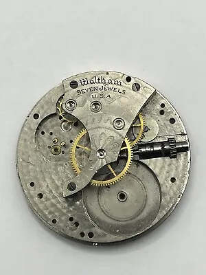 Vintage Waltham USA 7 Jewels 135658 Pocket Watch Movement For Parts 43mm • £17.49