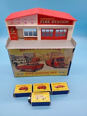 Vintage Matchbox Lesney G-10 Fire Station Set Damaged Boxes • $455