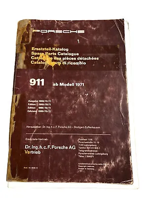 Porsche 911 1969-1971 Spare Parts List Catalog Illustrated Assembly Manual 1970 • $499.99