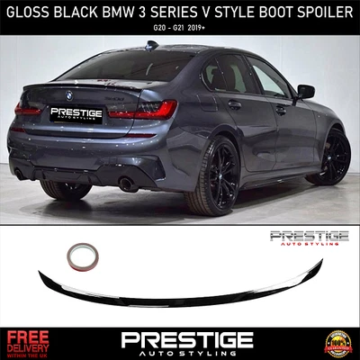 £49.99 • Buy Bmw 3 Series G20 G21 M Performance V Style Rear Boot Spoiler Lip Gloss Black