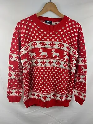 Pulse Mens Red/White Pattern Christmas Jumper (164-00031) • £8