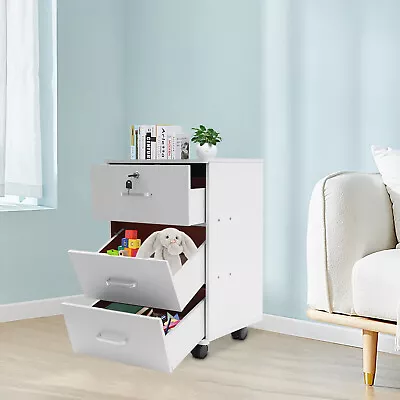 Filing Cabinet 1-Drawer Organizer Vertical File Cabinet W/ 4 Wheels+Lock Office • $55.10