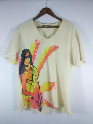 Vintage Jimmy'z Brand Rio Beach Girl Graphic Distressed V Neck Tee • $70